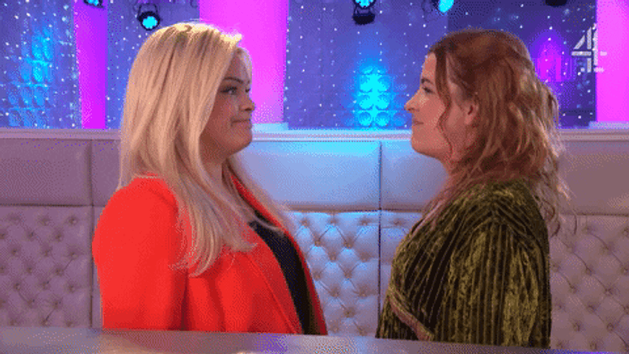Sassy Ladies Playing Rock Paper Scissors GIF