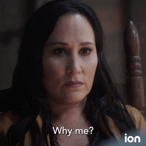 Sassy Lady Asking Why Me GIF