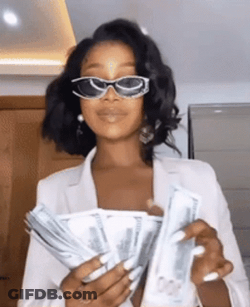 Sassy Lady In Sunglasses Money Dance GIF
