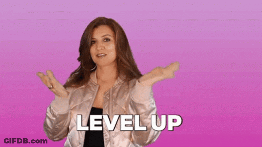 Sassy Matured Lady Motioning Level Up GIF
