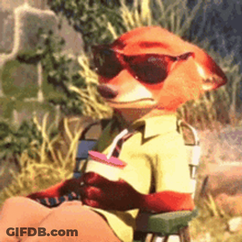 Sassy Nick Wilde Sunbathing GIF