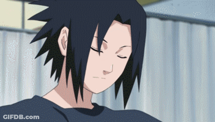 Sasuke Kicks Naruto GIF