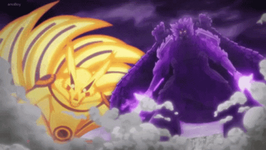 Sasuke Naruto Bijuu And Susanoo Mode GIF