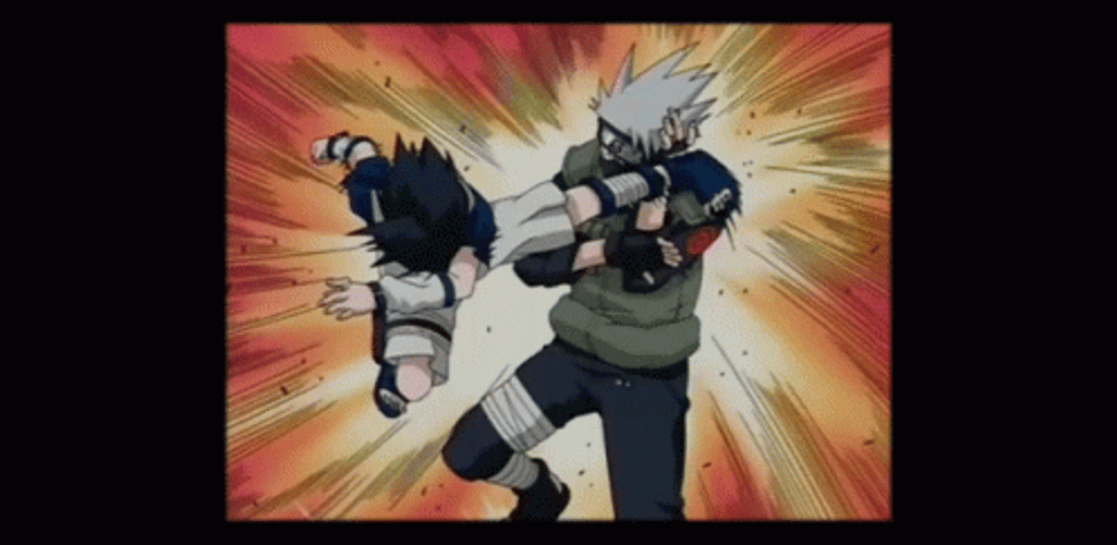 Sasuke Naruto Power Kick GIF