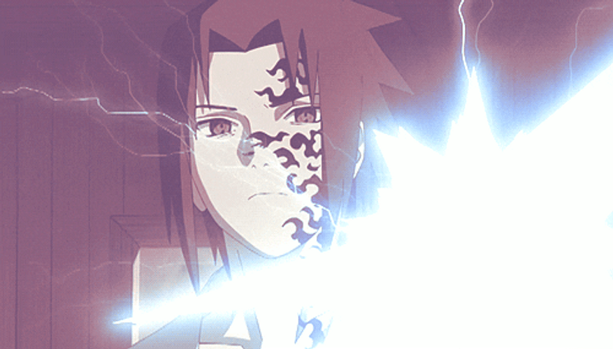 Sasuke Pfp Curse Mark Chidori GIF