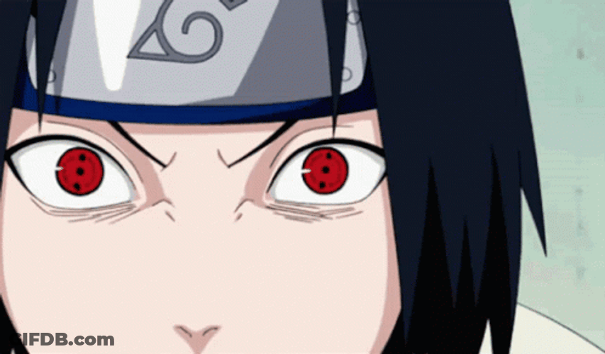 Sasuke Sharingan Glaring Red Eyes GIF