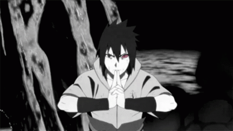 Sasuke Sharingan Intense Close Up GIF