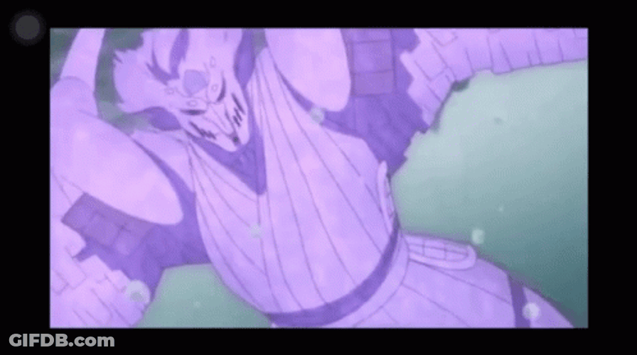 Sasuke Susanoo Causing Destruction GIF