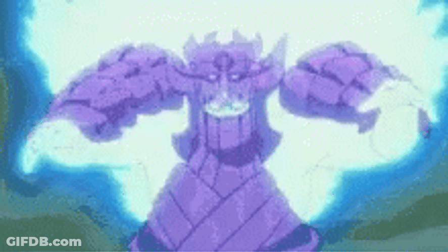 Sasuke Susanoo Versus Kurama GIF