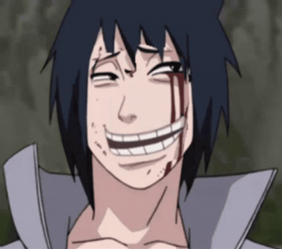 Sasuke Uchiha Troll Face Smile GIF