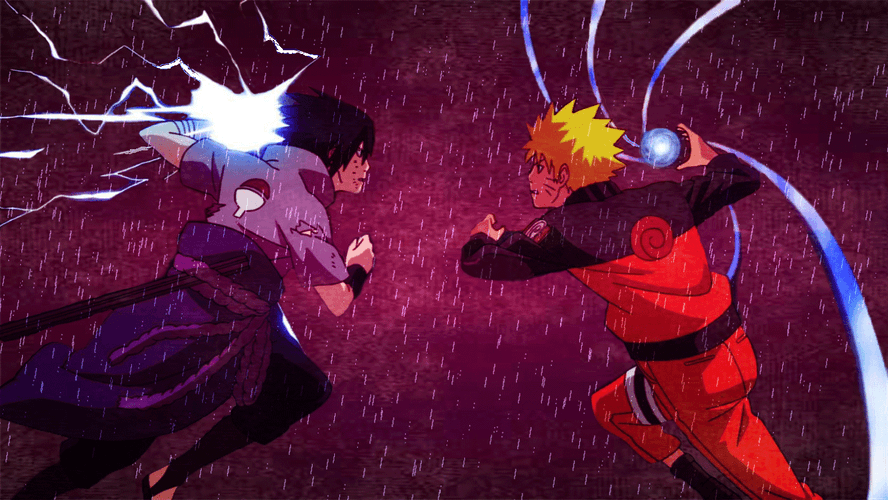 Sasuke Vs Naruto Digital Art GIF