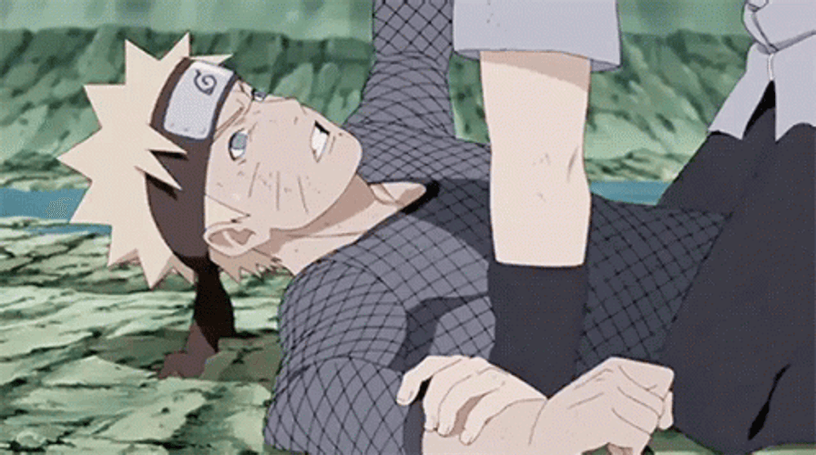 Sasuke Vs Naruto Fist Fight GIF