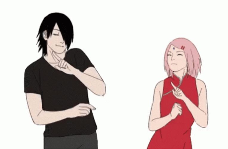 Sasusaku Sasuke Sakura Dancing Anime GIF