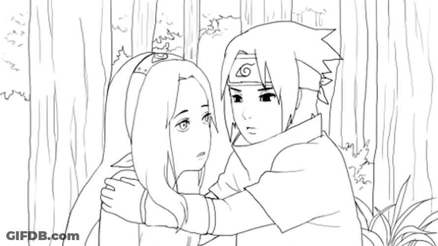 Sasusaku Sasuke Sakura Moon Fly GIF