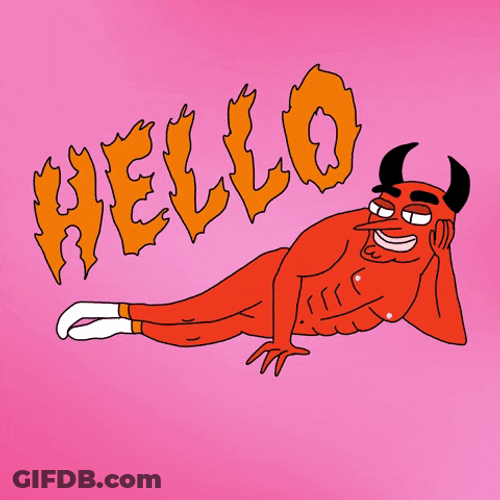 Satan Hell Hello Pose Animation GIF