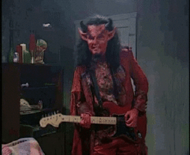 Satan SNL Playing Guitar GIF