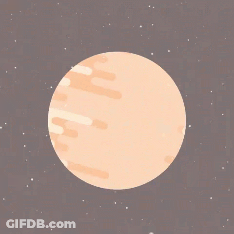Satellite Flying Near Large Orange Circle GIF