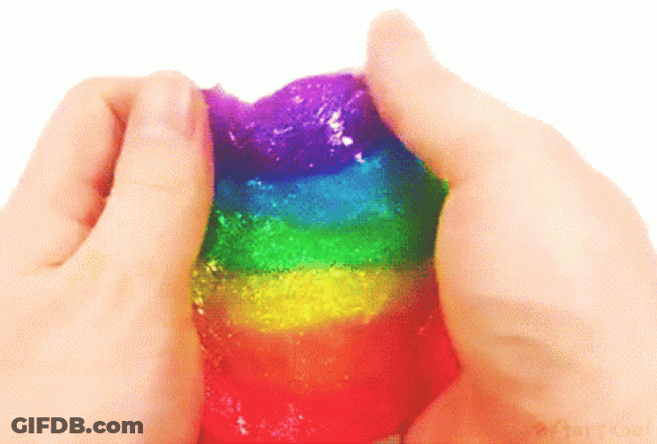 Satisfying Rainbow Slime Stretch GIF