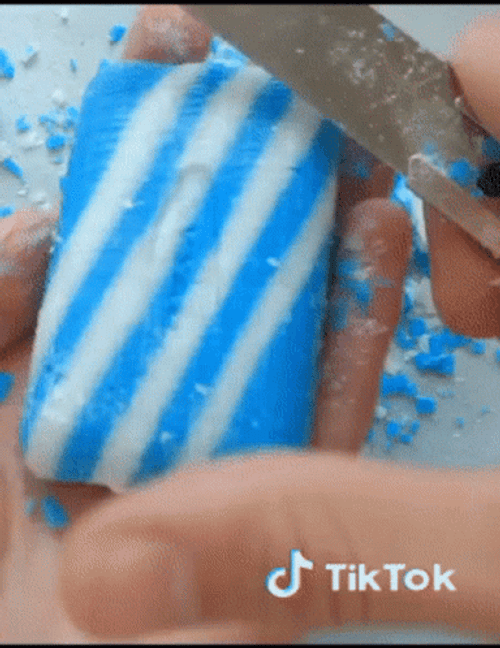 Satisfying Soap Slice Cut GIF