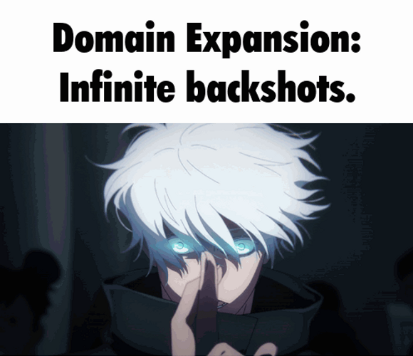 Satoru Gojo Domain Expansion Infinite Backshots GIF