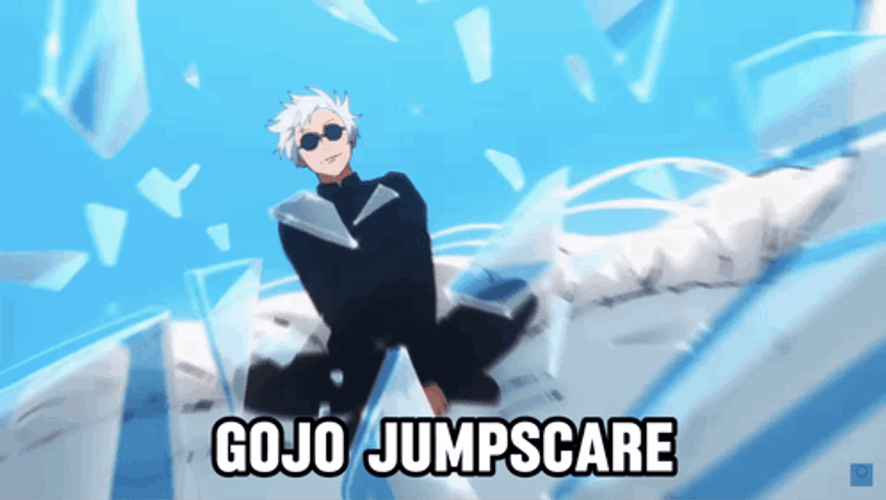 Satoru Gojo Frantic Jump Scare GIF