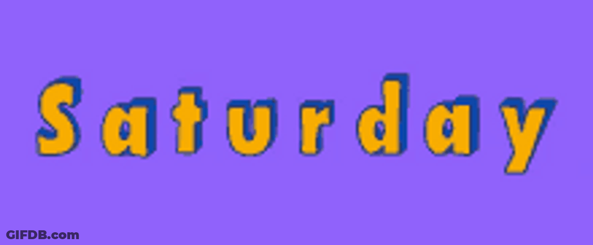 Saturday Animated Blocked Text Flashing Art GIF