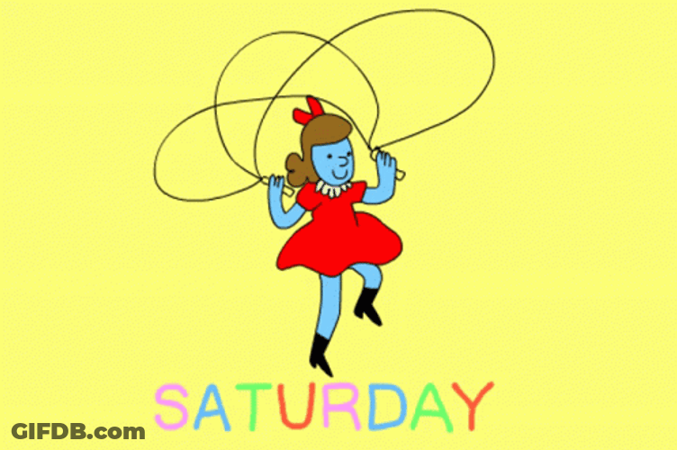 Saturday Animated Girl Jumping Rope GIF