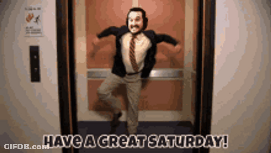 Saturday Happy Dance David Sampson Elevator GIF