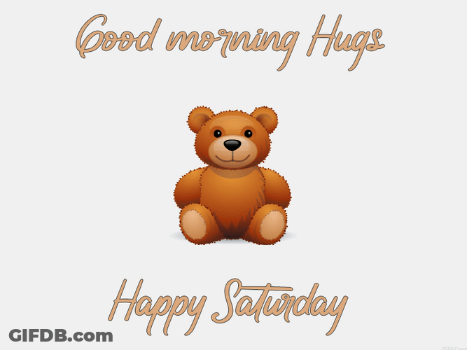 Saturday Morning Bear Hugging Cartoon GIF