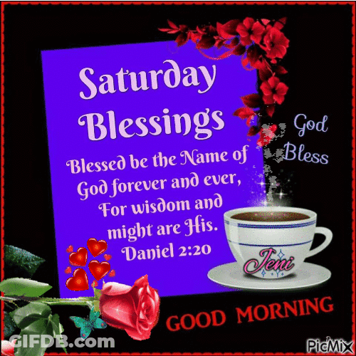 Saturday Morning Beautiful Message In Flower Frame GIF