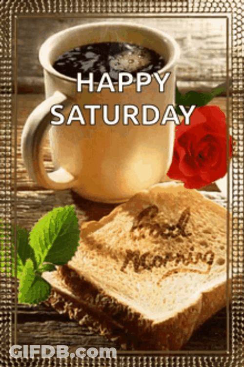 Saturday Morning Coffee With Toasted Bread GIF
