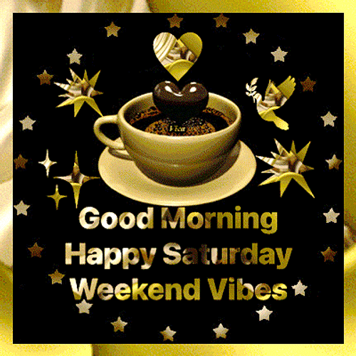 Saturday Morning Mug Coffee Spinning Heart GIF