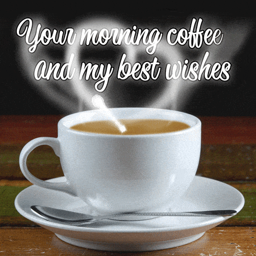 Saturday Morning Sparkling Heart In A Mug GIF