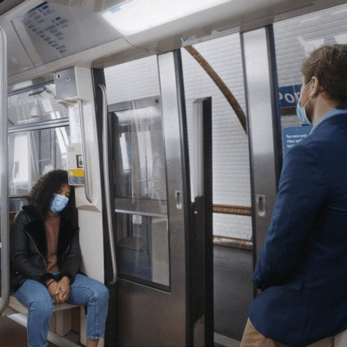 Saturday Night Fever On The Train GIF