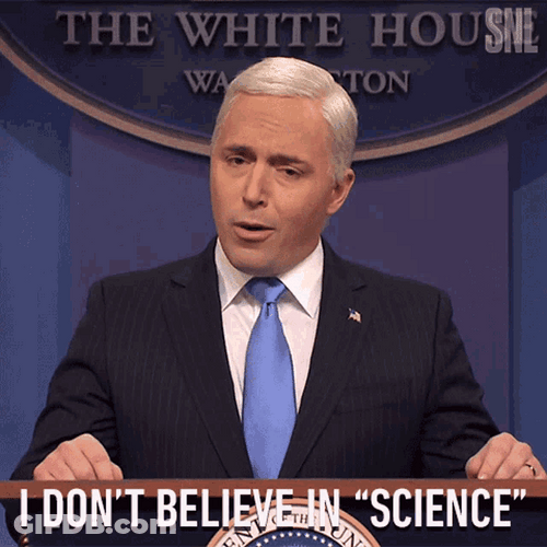 Saturday Night Live Beck Bennett Don't Believe Science GIF