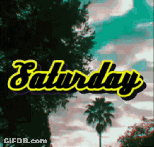 Saturday Road Trip Animated Floating Text GIF