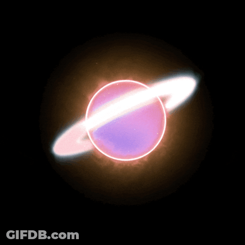 Saturn Glowing Bright Moving GIF