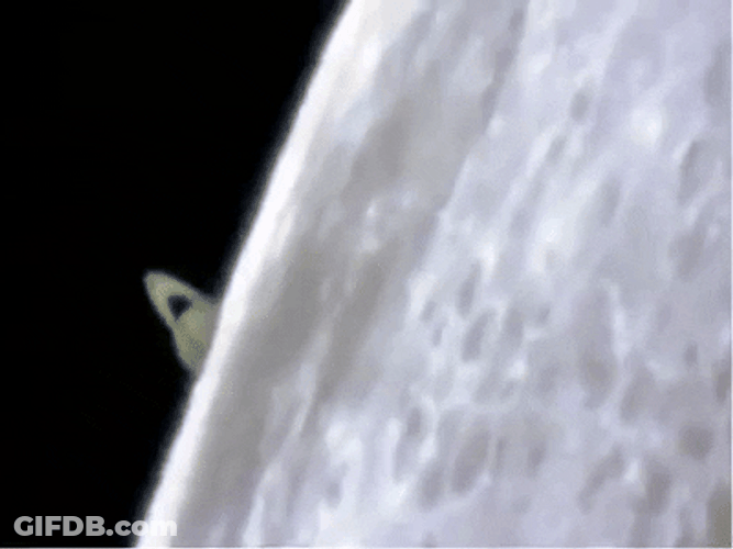 Saturn Rising From Moon GIF