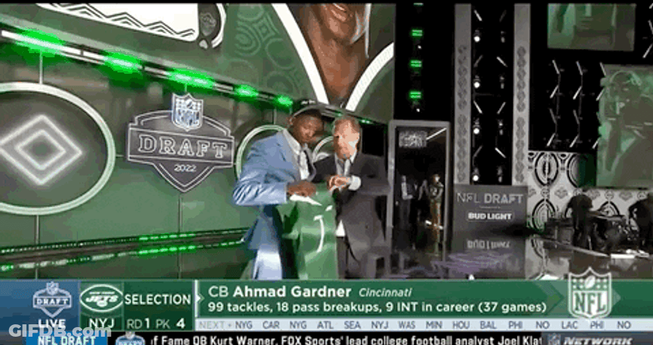 Sauce Gardner At NFL Draft 2022 GIF