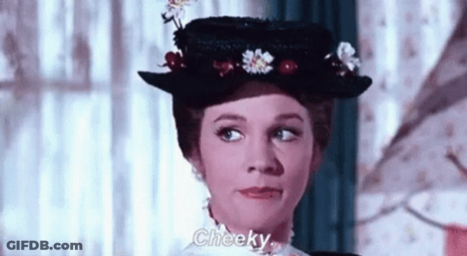 Saucy Mary Poppins Putting On Her Coat GIF