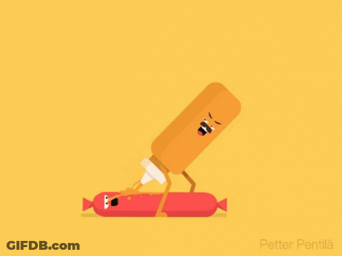 Sausage And Mustard Cartoon Petter Pentila GIF