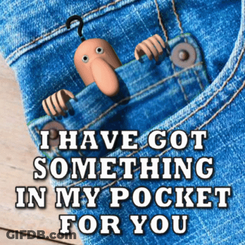 Sausage In Pocket Saying I Have Got Something GIF