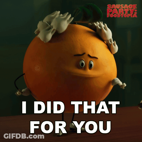 Sausage Party Foodtopia Poster With Surprised Orange GIF