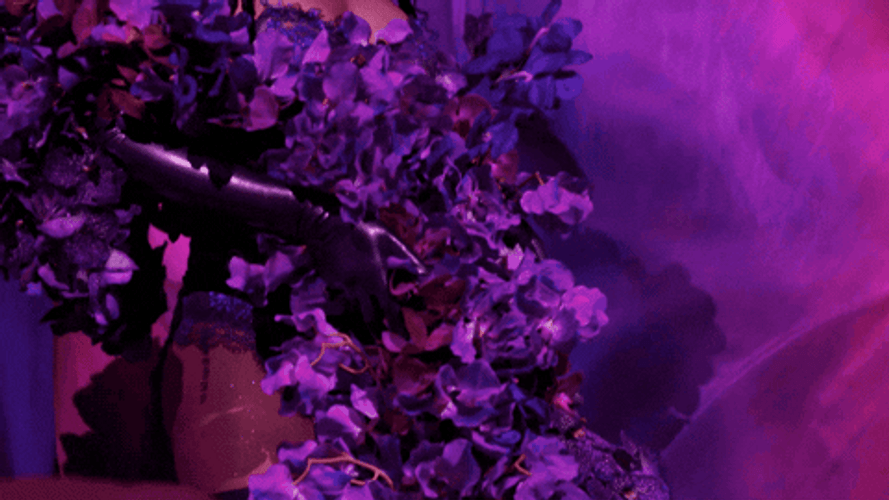 Savage Dark Floral Rihanna Gown GIF
