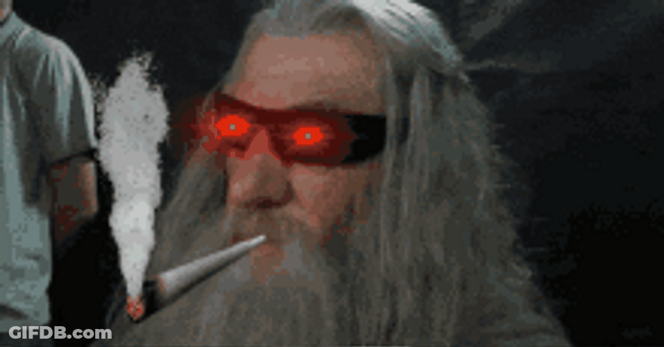 Savage Gandalf Smoking GIF