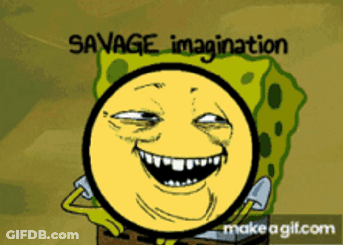 Savage Spongebob Rainbow Imagination Hands GIF