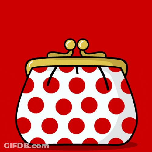 Save Money Coin Bouncing Into Purse GIF