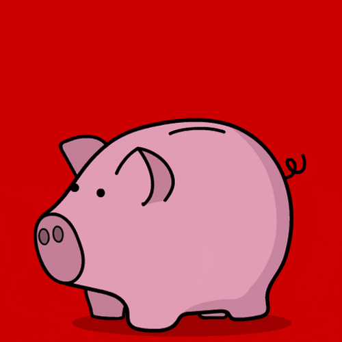 Save Money Coin Dropping Into Piggy Bank GIF