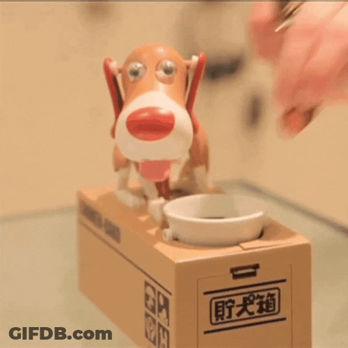 Save Money Cute Modern Dog Bank GIF