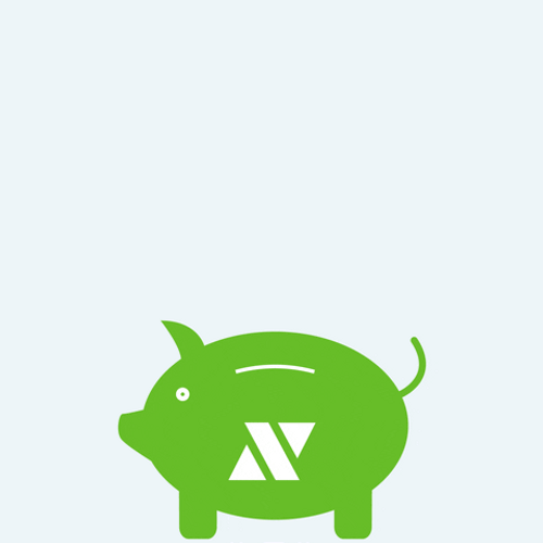 Save Money Green Piggy Bank Getting Bigger GIF